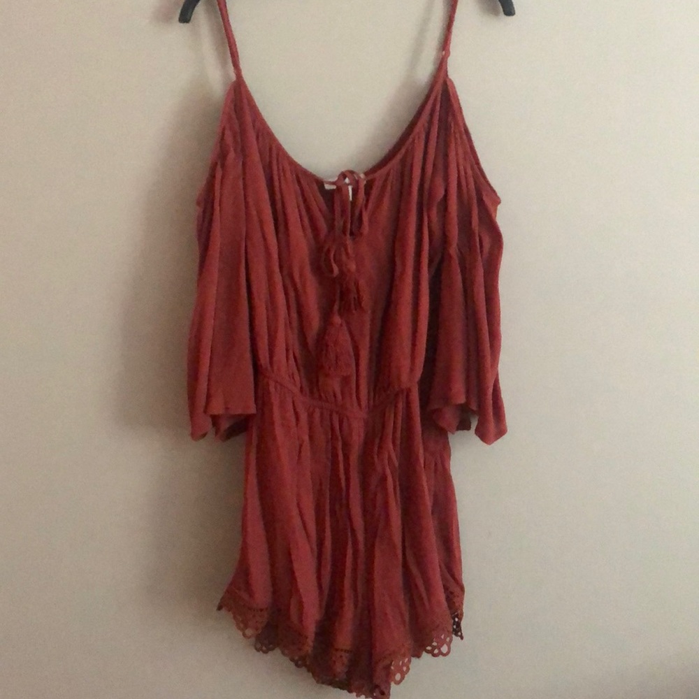 Socialite dark orange romper!